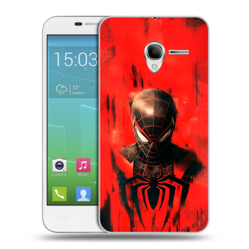 Силиконовый чехол на Alcatel One Touch POP 3 5 с принтом человек паук spiderman