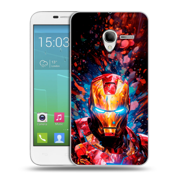 Силиконовый чехол на Alcatel One Touch POP 3 5 с принтом Железный человек Ironman