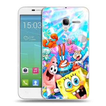 Силиконовый чехол на Alcatel One Touch POP 3 5 с принтом спанчбоб спанч боб