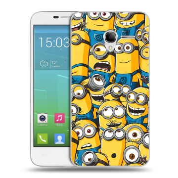 Силиконовый чехол на Alcatel One Touch POP 3 5 с принтом Миньоны