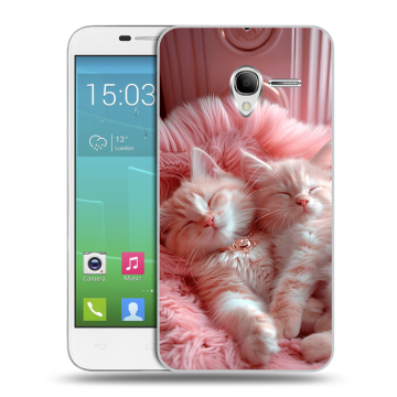 Силиконовый чехол на Alcatel One Touch POP 3 5 с принтом котята котики Силиконовый чехол на Alcatel One Touch POP 3 5 с принтом котята котики