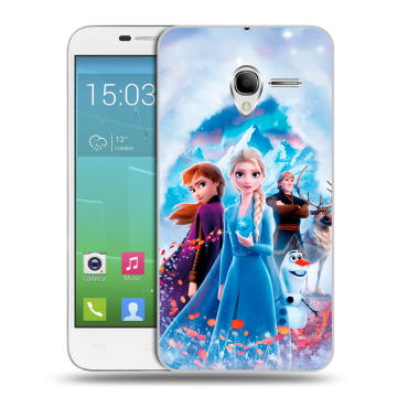 Силиконовый чехол на Alcatel One Touch POP 3 5 с принтом Холодное сердце Frozen