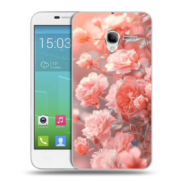 Силиконовый чехол на Alcatel One Touch POP 3 5 с принтом Розы цветы