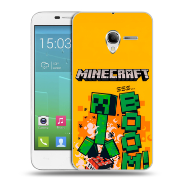 Силиконовый чехол на Alcatel One Touch POP 3 5 с принтом Майнкрафт Minecraft