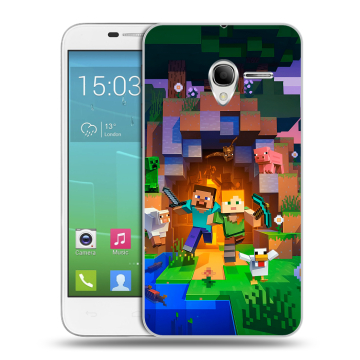 Силиконовый чехол на Alcatel One Touch POP 3 5 с принтом Майнкрафт Minecraft Силиконовый чехол на Alcatel One Touch POP 3 5 с принтом Майнкрафт Minecraft