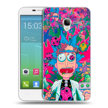 Силиконовый чехол на Alcatel One Touch POP 3 5 с принтом Рик и Морти Rick Morty
