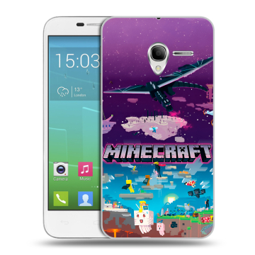 Силиконовый чехол на Alcatel One Touch POP 3 5 с принтом Майнкрафт Minecraft