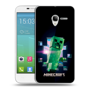 Силиконовый чехол на Alcatel One Touch POP 3 5 с принтом Майнкрафт Minecraft