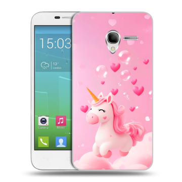Силиконовый чехол на Alcatel One Touch POP 3 5 с принтом Единорог