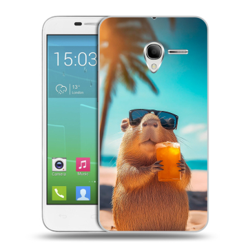 Силиконовый чехол на Alcatel One Touch POP 3 5 с принтом Капибара