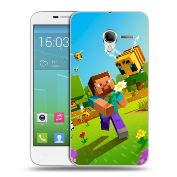 Силиконовый чехол на Alcatel One Touch POP 3 5 с принтом Майнкрафт Minecraft