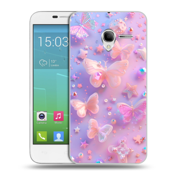 Силиконовый чехол на Alcatel One Touch POP 3 5 с принтом Бабочки
