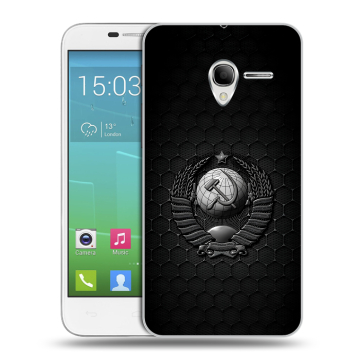 Силиконовый чехол на Alcatel One Touch POP 3 5 с принтом Герб Флаг СССР