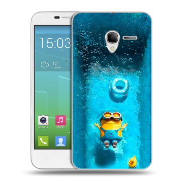 Силиконовый чехол на Alcatel One Touch POP 3 5 с принтом Миньоны Силиконовый чехол на Alcatel One Touch POP 3 5 с принтом Миньоны