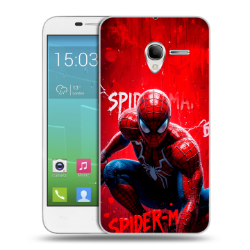 Силиконовый чехол на Alcatel One Touch POP 3 5 с принтом Spiderman Человек паук Силиконовый чехол на Alcatel One Touch POP 3 5 с принтом Spiderman Человек паук