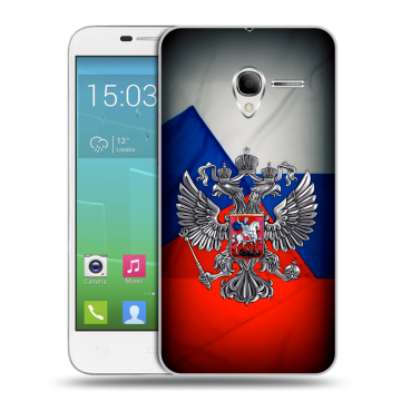 Силиконовый чехол на Alcatel One Touch POP 3 5 с принтом Флаг России