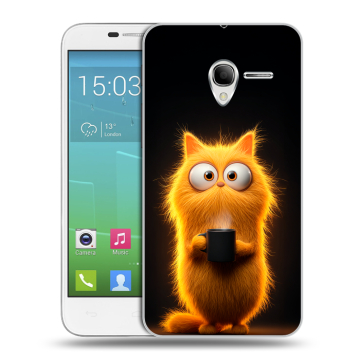 Силиконовый чехол на Alcatel One Touch POP 3 5 с принтом Смешной кот