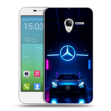 Силиконовый чехол на Alcatel One Touch POP 3 5 с принтом Mercedes Мерседес
