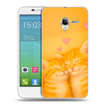 Силиконовый чехол на Alcatel One Touch POP 3 5 с принтом Милые котята