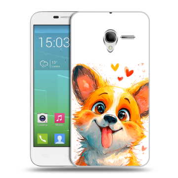 Силиконовый чехол на Alcatel One Touch POP 3 5 с принтом корги