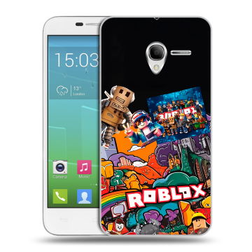 Силиконовый чехол на Alcatel One Touch POP 3 5 с принтом Roblox Роблокс