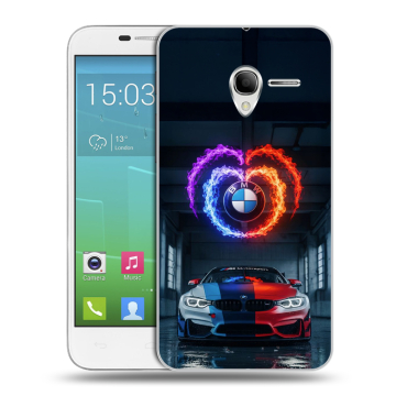 Силиконовый чехол на Alcatel One Touch POP 3 5 с принтом BMW БМВ