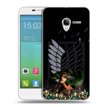 Силиконовый чехол на Alcatel One Touch POP 3 5 с принтом Атака титанов