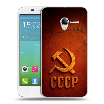 Силиконовый чехол на Alcatel One Touch POP 3 5 с принтом Флаг Герб СССР