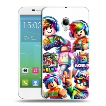 Силиконовый чехол на Alcatel One Touch POP 3 5 с принтом Roblox Роблокс