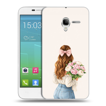 Силиконовый чехол на Alcatel One Touch POP 3 5 с принтом женский