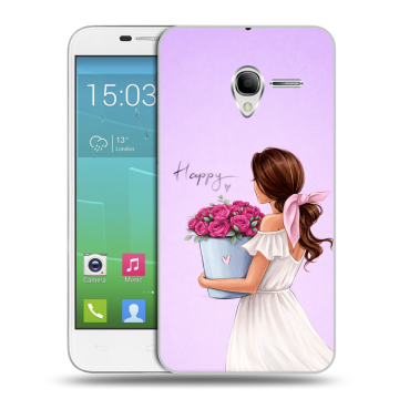 Силиконовый чехол на Alcatel One Touch POP 3 5 с принтом женский