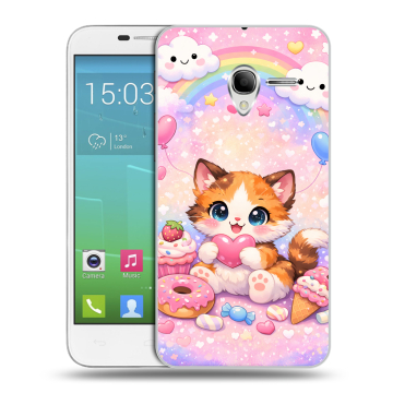 Силиконовый чехол на Alcatel One Touch POP 3 5 с принтом для девочек