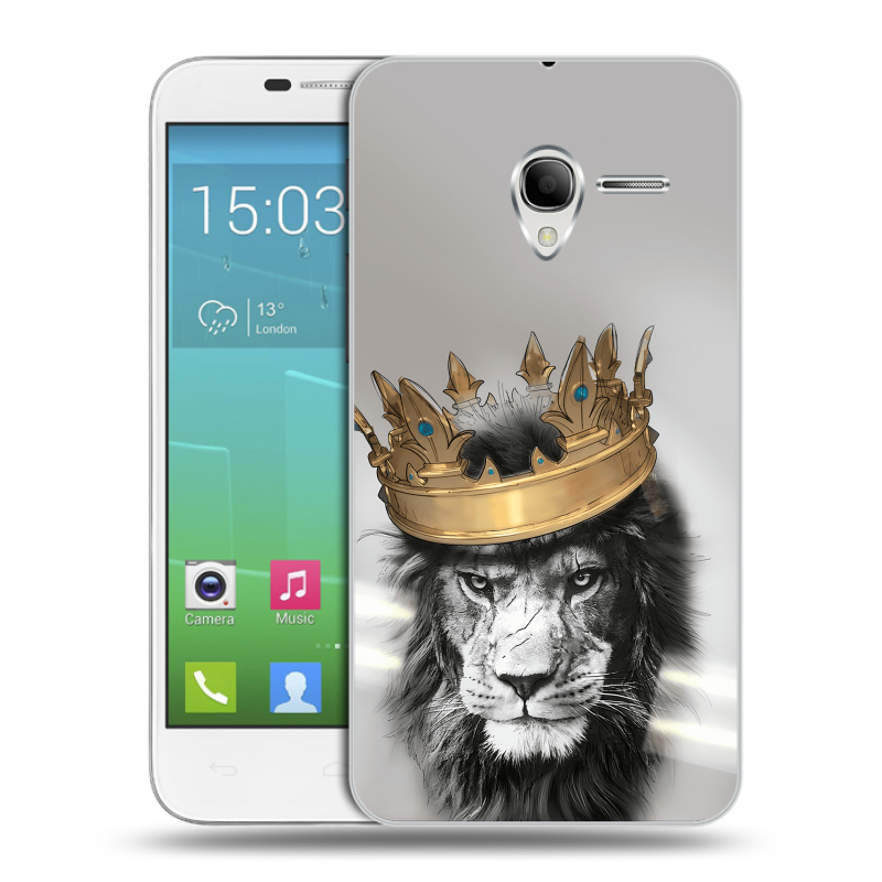 Силиконовый чехол на Alcatel One Touch POP 3 5 с принтом Лев с короной Силиконовый чехол на Alcatel One Touch POP 3 5 с принтом Лев с короной