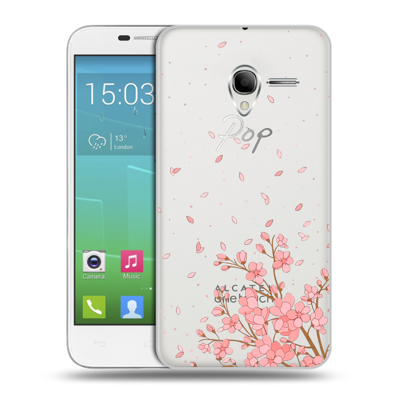Силиконовый чехол на Alcatel One Touch POP 3 5 с принтом Ветка сакуры Силиконовый чехол на Alcatel One Touch POP 3 5 с принтом Ветка сакуры