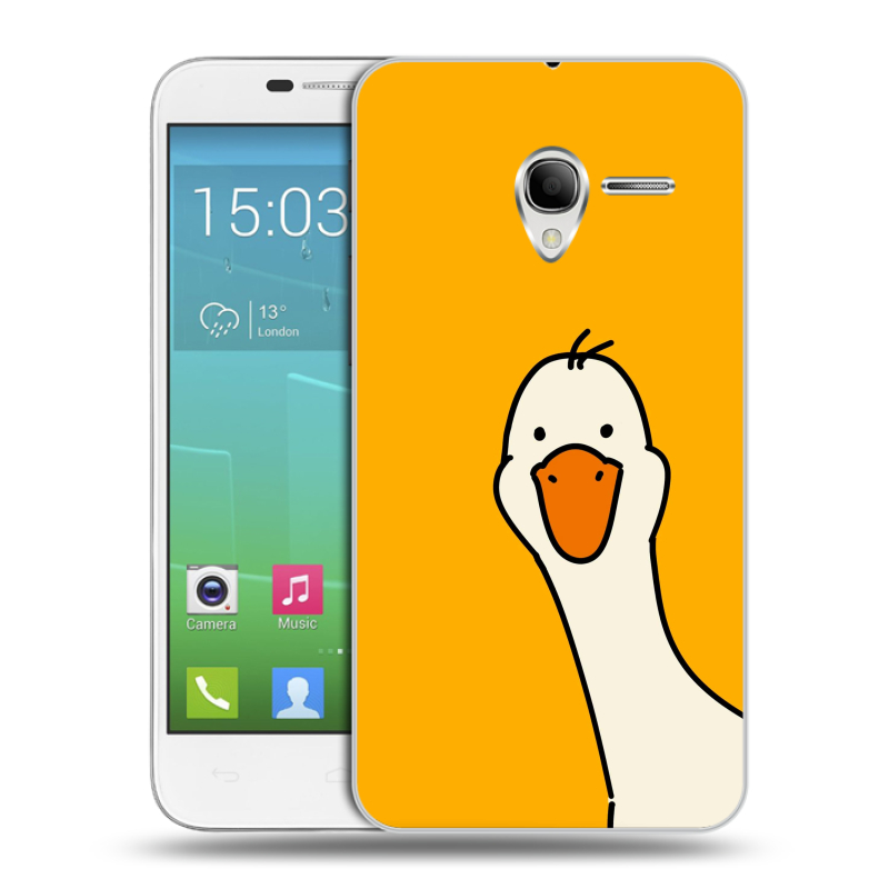 Силиконовый чехол на Alcatel One Touch POP 3 5 с принтом Утка Силиконовый чехол на Alcatel One Touch POP 3 5 с принтом Утка