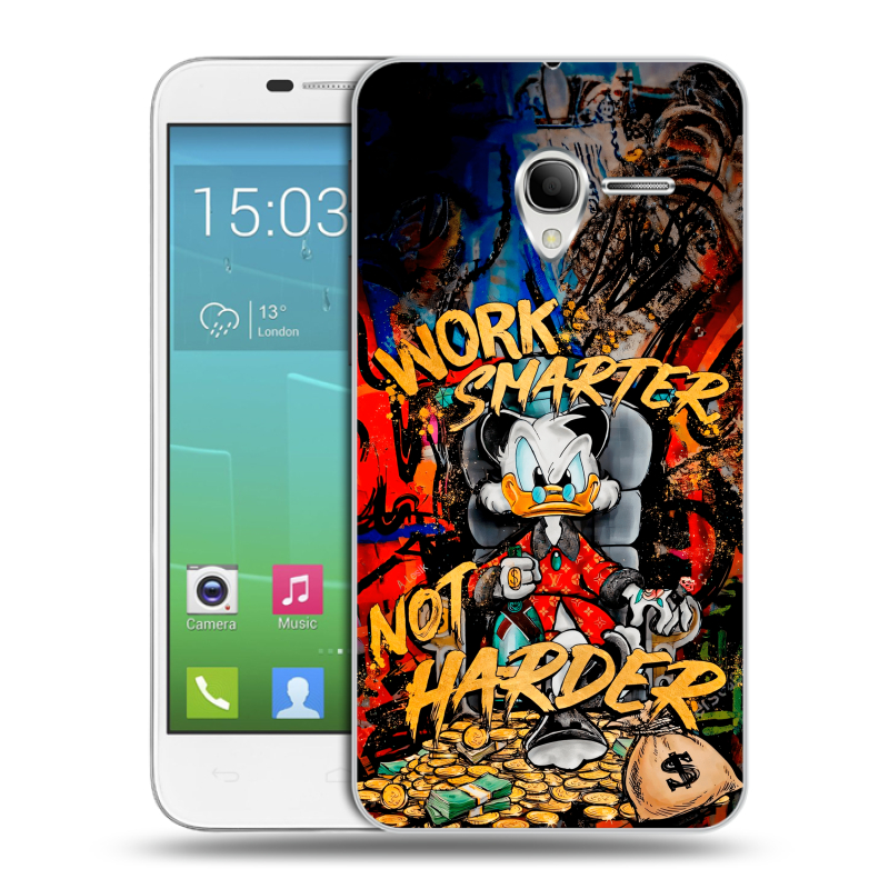 Силиконовый чехол на Alcatel One Touch POP 3 5 с принтом Дональд Дак Деньги Силиконовый чехол на Alcatel One Touch POP 3 5 с принтом Дональд Дак Деньги