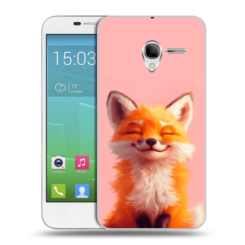 Силиконовый чехол на Alcatel One Touch POP 3 5 с принтом милая лиса Силиконовый чехол на Alcatel One Touch POP 3 5 с принтом милая лиса