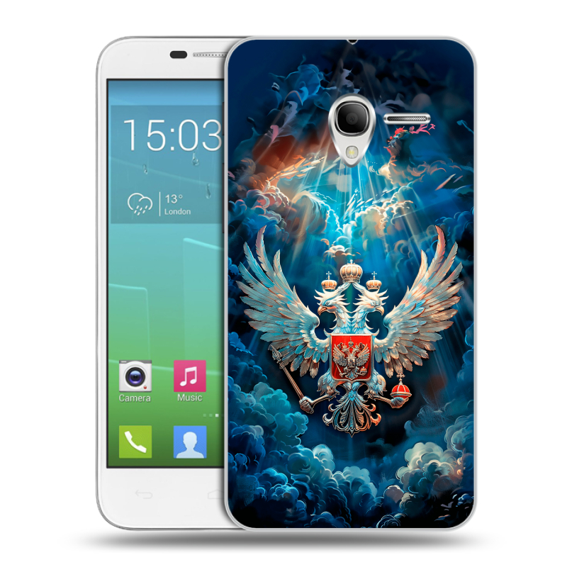 Силиконовый чехол на Alcatel One Touch POP 3 5 с принтом Герб флаг России Силиконовый чехол на Alcatel One Touch POP 3 5 с принтом Герб флаг России