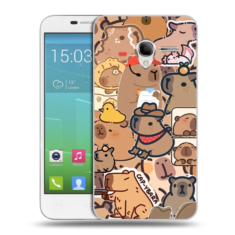 Силиконовый чехол на Alcatel One Touch POP 3 5 с принтом капибара Силиконовый чехол на Alcatel One Touch POP 3 5 с принтом капибара