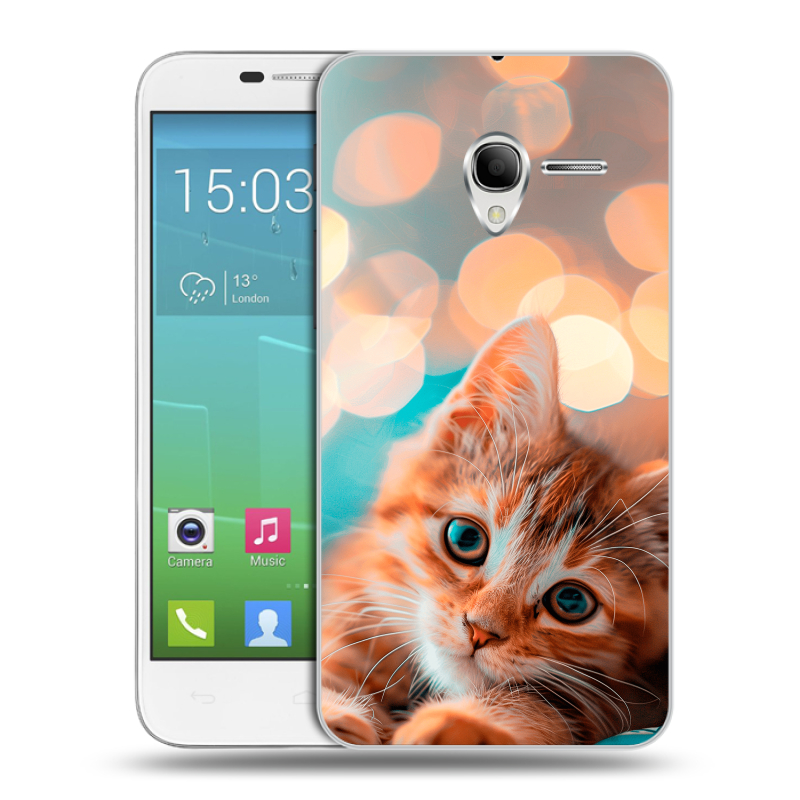 Силиконовый чехол на Alcatel One Touch POP 3 5 с принтом котик Силиконовый чехол на Alcatel One Touch POP 3 5 с принтом котик
