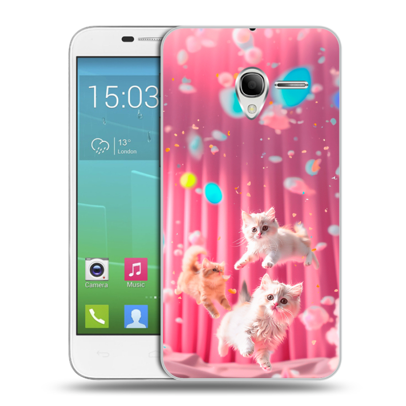 Силиконовый чехол на Alcatel One Touch POP 3 5 с принтом милые котики Силиконовый чехол на Alcatel One Touch POP 3 5 с принтом милые котики