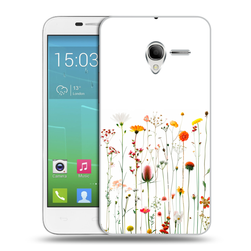Силиконовый чехол на Alcatel One Touch POP 3 5 с принтом цветы Силиконовый чехол на Alcatel One Touch POP 3 5 с принтом цветы