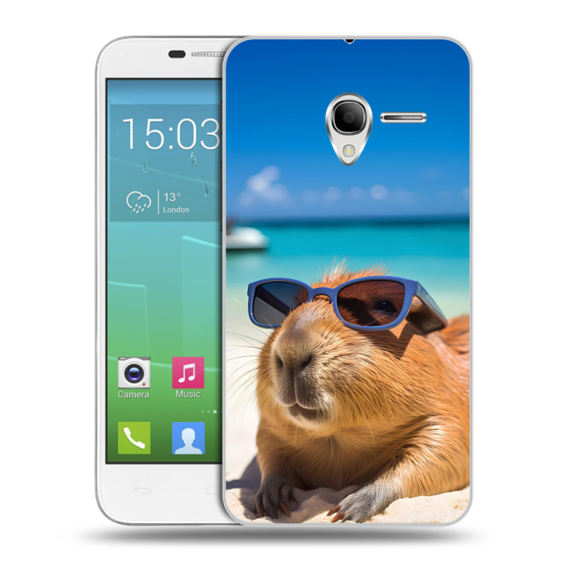 Силиконовый чехол на Alcatel One Touch POP 3 5 с принтом Капибара Силиконовый чехол на Alcatel One Touch POP 3 5 с принтом Капибара