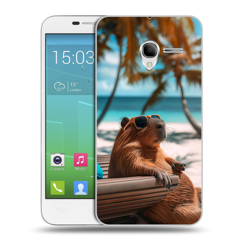 Силиконовый чехол на Alcatel One Touch POP 3 5 с принтом Капибара Силиконовый чехол на Alcatel One Touch POP 3 5 с принтом Капибара