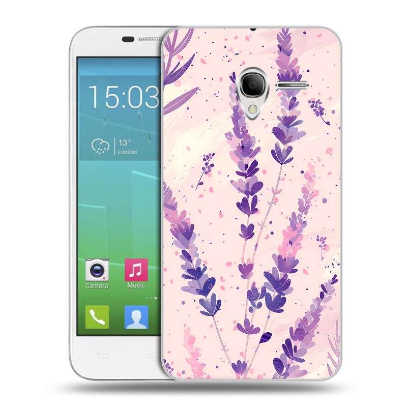 Силиконовый чехол на Alcatel One Touch POP 3 5 с принтом цветы лаванда Силиконовый чехол на Alcatel One Touch POP 3 5 с принтом цветы лаванда