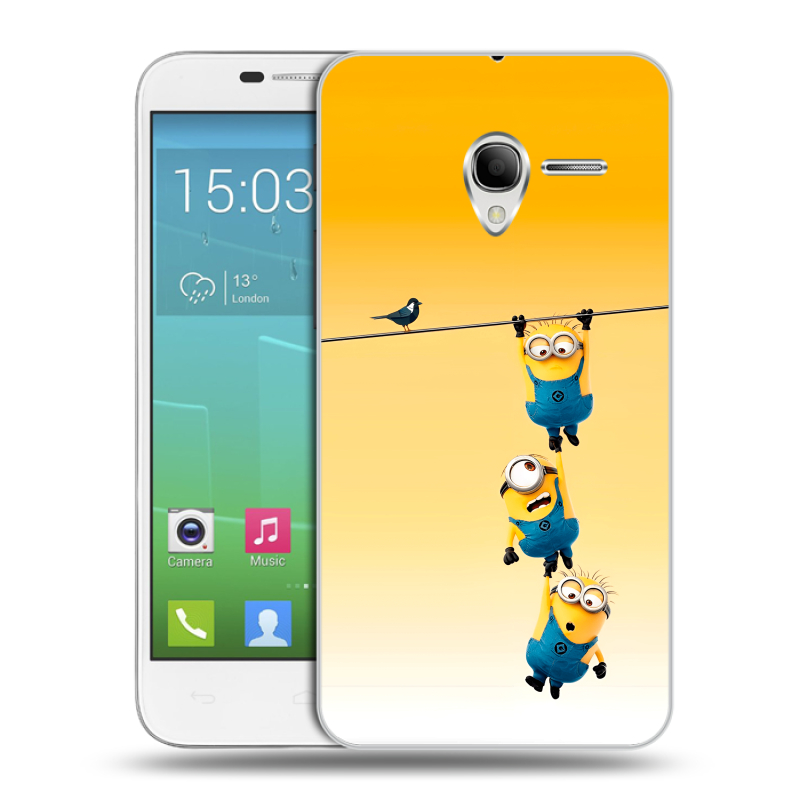 Силиконовый чехол на Alcatel One Touch POP 3 5 с принтом Миньоны Силиконовый чехол на Alcatel One Touch POP 3 5 с принтом Миньоны