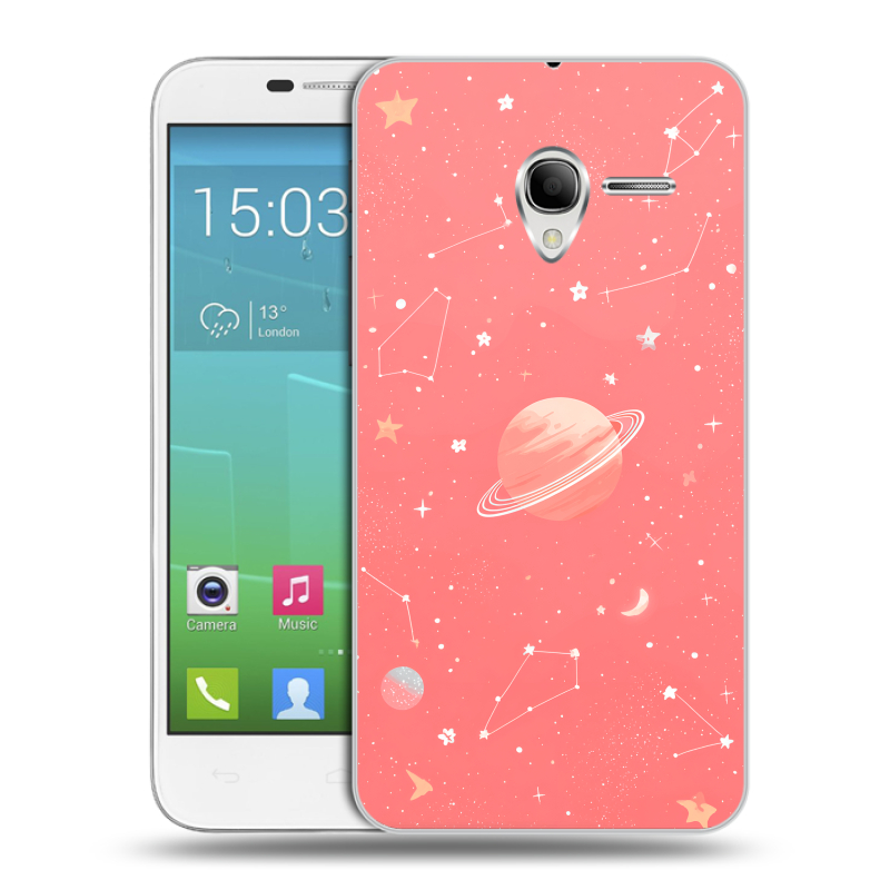 Силиконовый чехол на Alcatel One Touch POP 3 5 с принтом Розовый космос Силиконовый чехол на Alcatel One Touch POP 3 5 с принтом Розовый космос