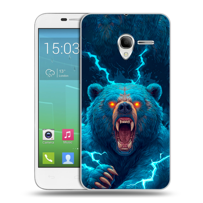 Силиконовый чехол на Alcatel One Touch POP 3 5 с принтом Медведь Силиконовый чехол на Alcatel One Touch POP 3 5 с принтом Медведь