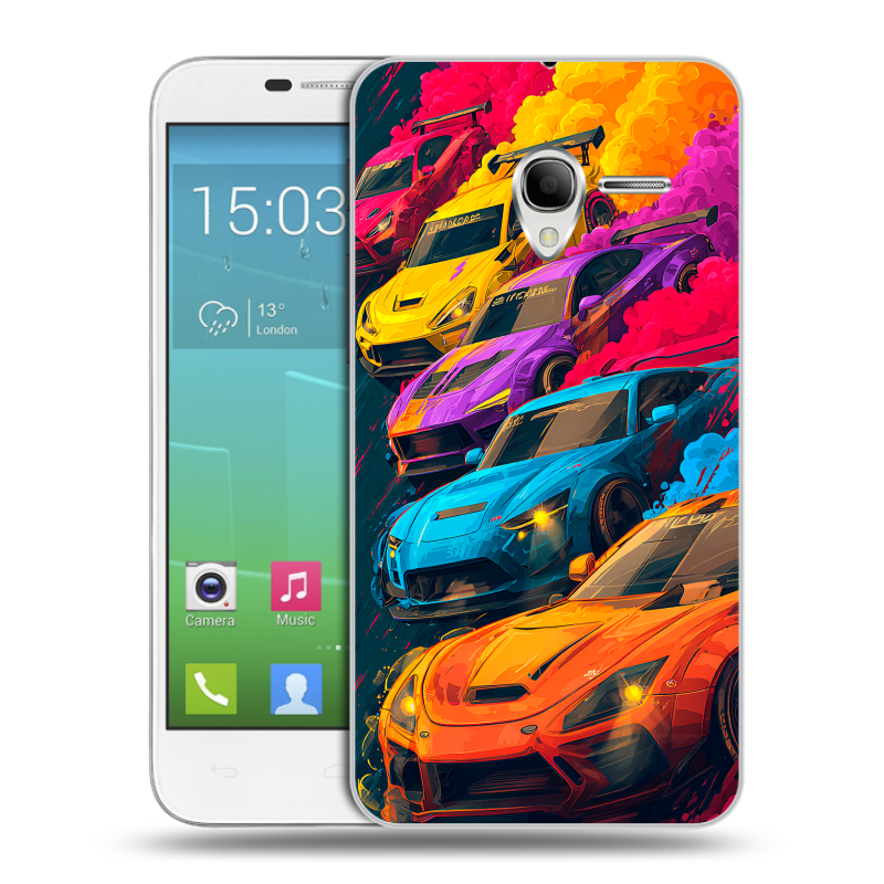 Силиконовый чехол на Alcatel One Touch POP 3 5 с принтом Тачки Силиконовый чехол на Alcatel One Touch POP 3 5 с принтом Тачки