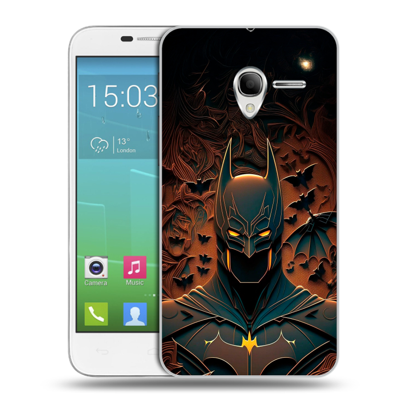 Силиконовый чехол на Alcatel One Touch POP 3 5 с принтом Batman Бэтмен Силиконовый чехол на Alcatel One Touch POP 3 5 с принтом Batman Бэтмен